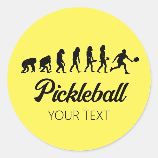 Funny Pickleball Evolution Personalised Classic Round Sticker (Front)