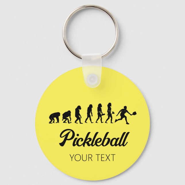 Funny Pickleball Evolution Personalised Key Ring (Front)