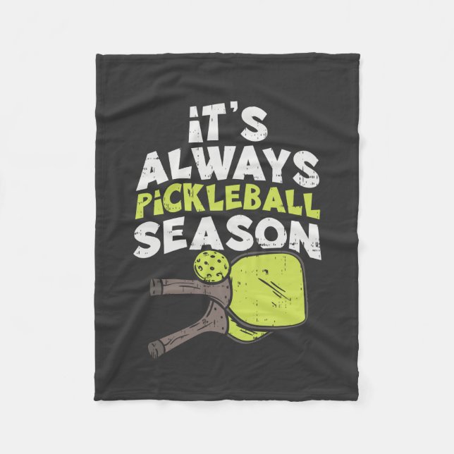 Funny Pickleball Fleece Blanket (Front)