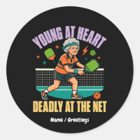 Funny Pickleball Grandma Young At Heart Deadly Net