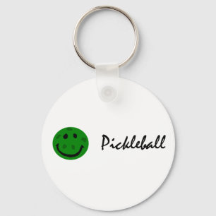 Funny Pickleball Green Face Key Ring