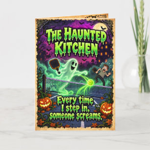 Funny Pickleball Halloween Card-The Hunted Kitchen Card