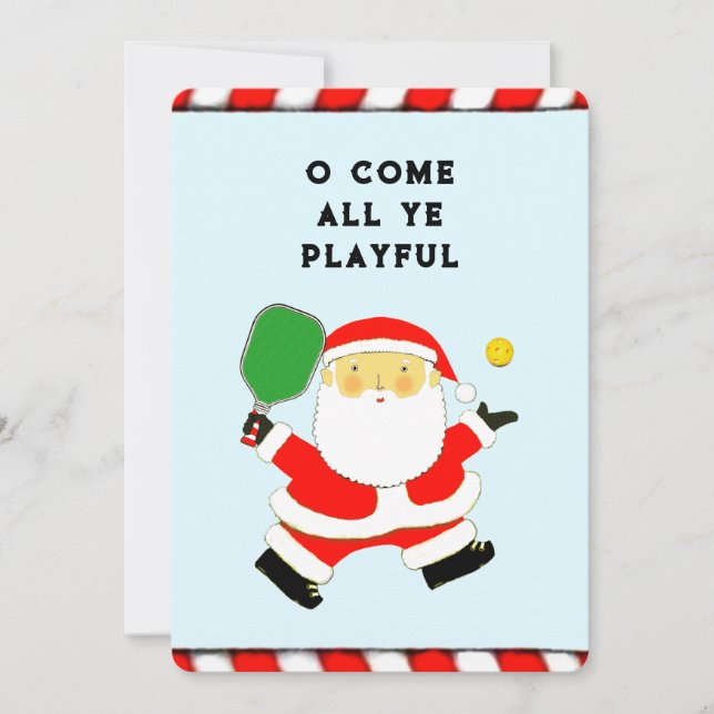 funny pickleball holiday cards (Front)