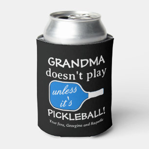Funny Pickleball Humor Fun Grandma Cute Typography Can Cooler