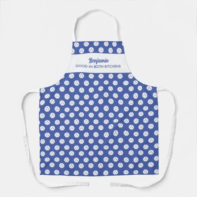 Funny Pickleball Humour Personalised Text Blue Apron (Front)