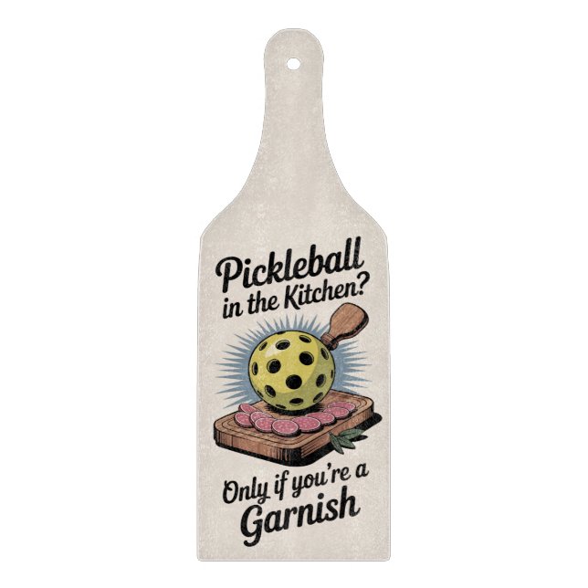 Funny Pickleball In The Kitchen Garnish Cutting Board (Front)