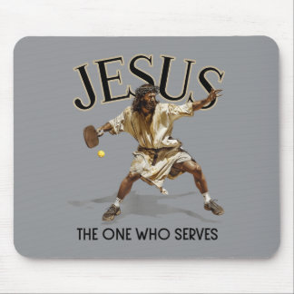 Funny Pickleball Jesus The One Who Serves Mouse Pad
