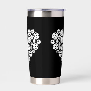 Funny Pickleball Love Heart Shape Valentine Insulated Tumbler