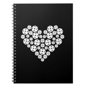 Funny Pickleball Love Heart Shape Valentine Notebook