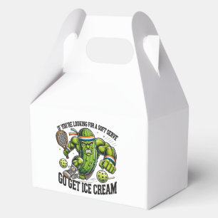 Funny Pickleball Lover Pun with a Pickle Playing Favour Box
