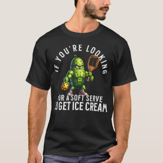 Funny Pickleball Lover With A Pickle Playing Pickl T-Shirt