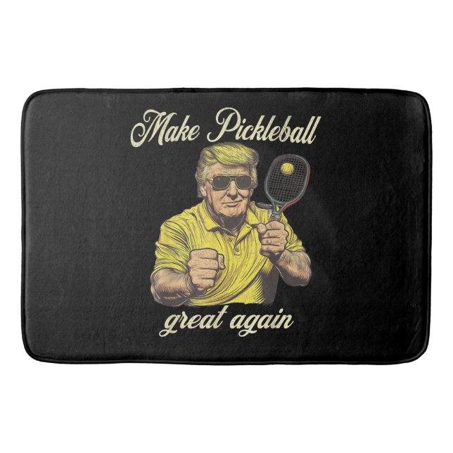 Funny Pickleball Lovers Graphics Pickle Ball Bath Mat (Front)
