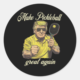 Funny Pickleball Lovers Graphics Pickle Ball Classic Round Sticker
