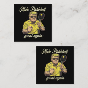 Funny Pickleball Lovers Graphics Pickle Ball Square Business Card