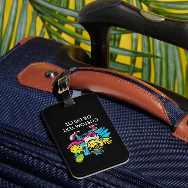 funny pickleball luggage tag (Front Insitu 1)