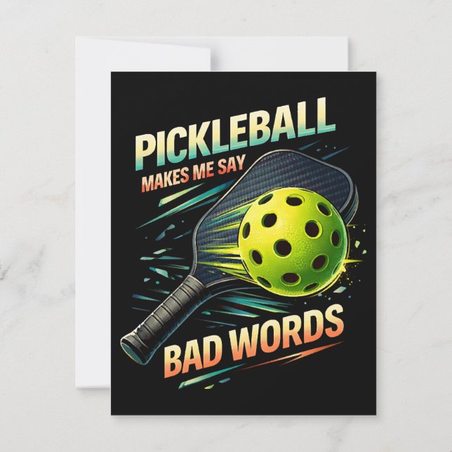 Funny Pickleball Makes Me Say Bad Words Player Announcement (Back)