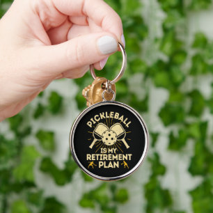 Funny Pickleball My Retirement Plan Vintage Key Ring
