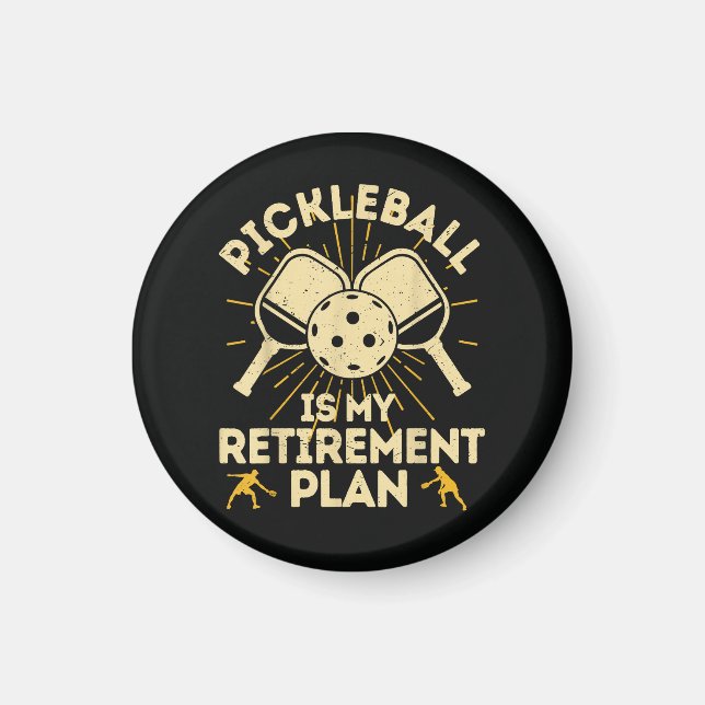 Funny Pickleball My Retirement Plan Vintage Magnet (Front)