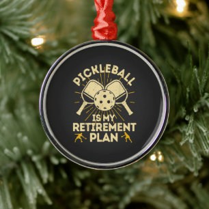 Funny Pickleball My Retirement Plan Vintage Metal Tree Decoration