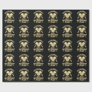 Funny Pickleball My Retirement Plan Vintage Wrapping Paper