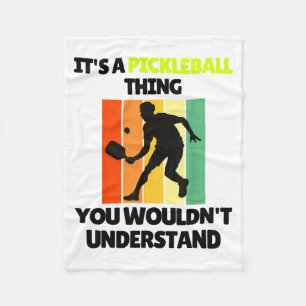 Funny pickleball paddle dink pickle ball player fleece blanket