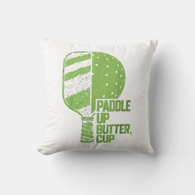 Funny Pickleball Paddle Up Butter Cup Cushion (Front)