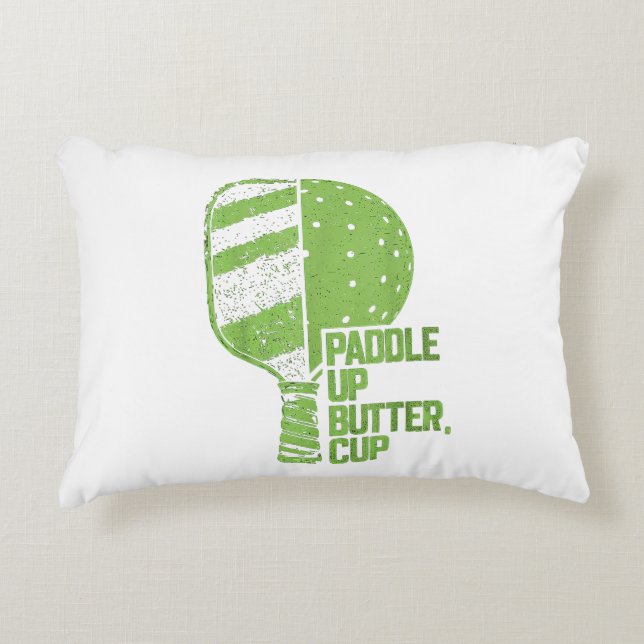 Funny Pickleball Paddle Up Butter Cup Decorative Cushion (Front)