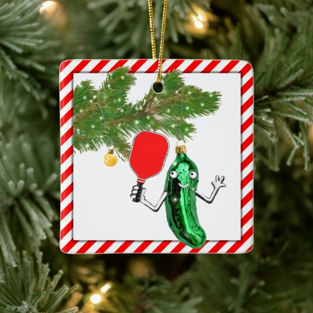 Funny Pickleball Pickle Ceramic Tree Decoration (Tree)