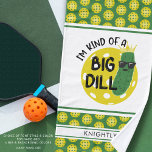 Funny Pickleball Pickle I'M KIND OF A BIG DILL Hand Towel<br><div class="desc">Funny, personalised, custom colour pickleball sport hand towel for the pickleball enthusiast with the humourous saying I'M KIND OF A BIG DILL featuring a dill pickle and pickleball and a name, monogram or custom text in your choice of colours. Fun gift for him, her or team. ASSISTANCE: For help with...</div>