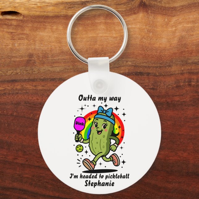 Funny Pickleball  - Pickleball Humour Key Ring (Front)