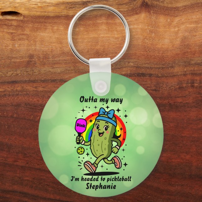 Funny Pickleball  - Pickleball Humour Key Ring (Front)