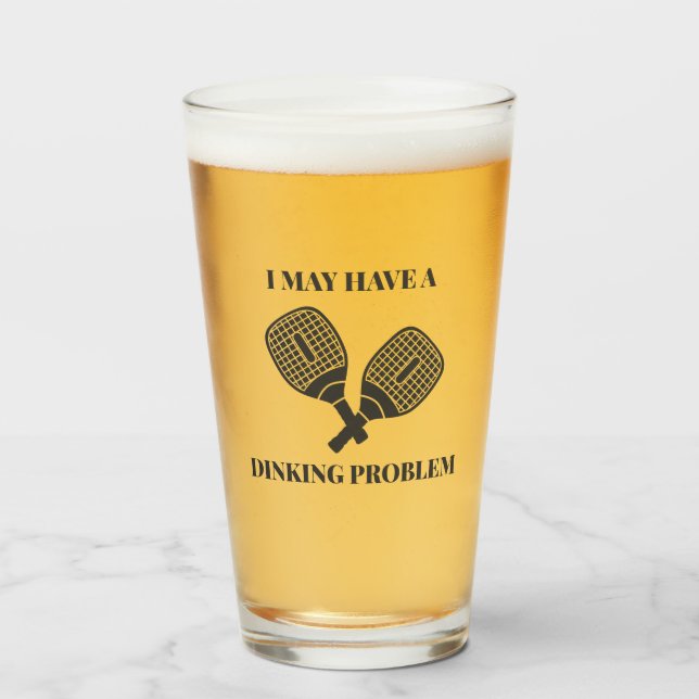 Funny Pickleball Pilsner Style Beer Glass (Front Filled)