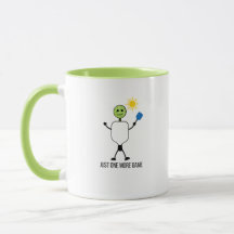 Funny Pickleball Player Character Holding Paddle 