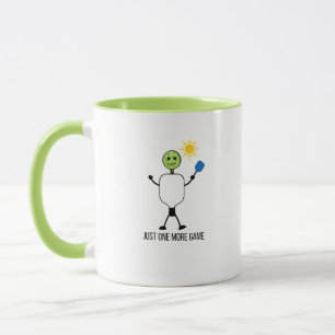 Funny Pickleball Player Character Holding Paddle Mug