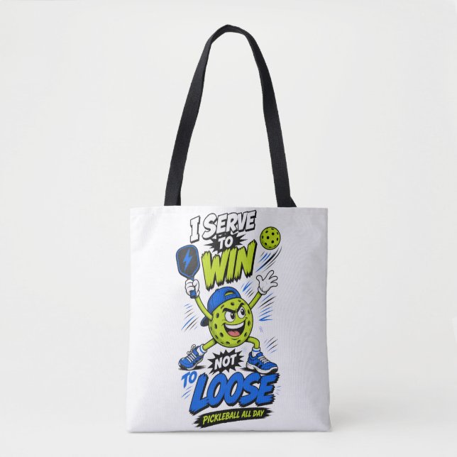 Funny Pickleball Player Design Tote Bag (Front)