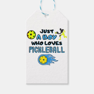 Funny Pickleball Player Just A Boy Who Loves Pickl Gift Tags