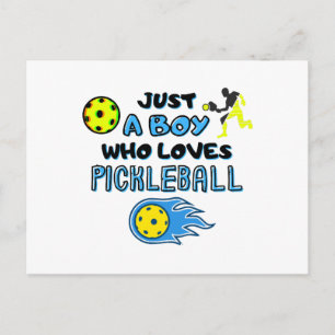 Funny Pickleball Player Just A Boy Who Loves Pickl Postcard