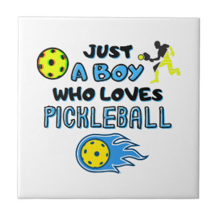 Funny Pickleball Player Just A Boy Who Loves Pickl Tile