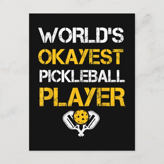 Funny Pickleball Player Paddle - Pickleballing & P Enclosure Card (Front)