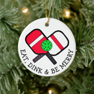 Funny Pickleball Pun Christmas   Ceramic Tree Decoration