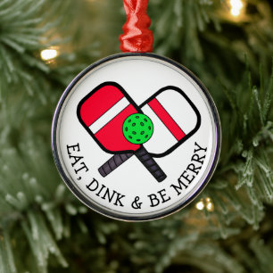 Funny Pickleball Pun Christmas    Metal Tree Decoration