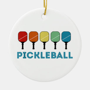 Funny Pickleball Retro Vintage  Ceramic Tree Decoration