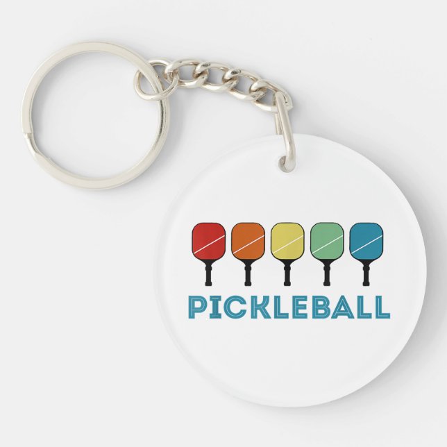 Funny Pickleball Retro Vintage  Key Ring (Front)