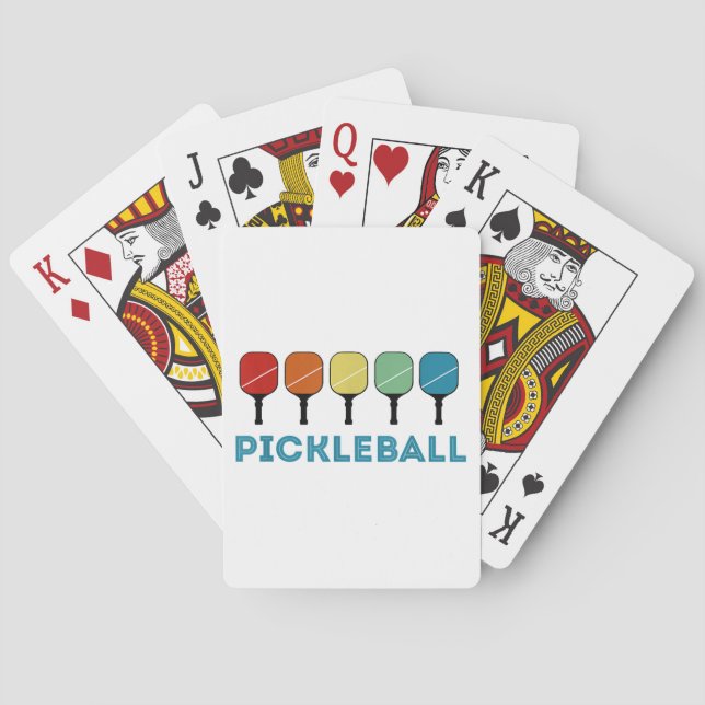 Funny Pickleball Retro Vintage  Playing Cards (Back)