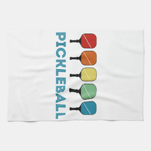 Funny Pickleball Retro Vintage Tea Towel