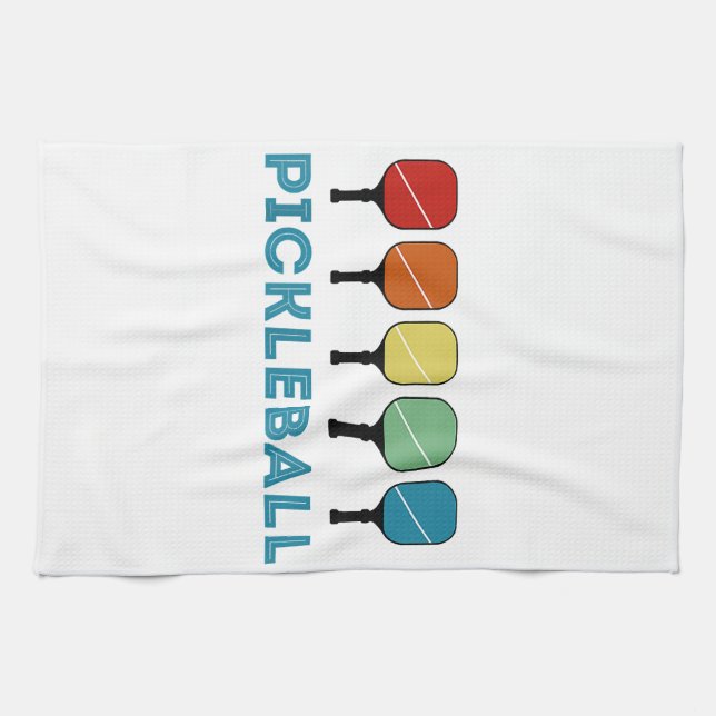 Funny Pickleball Retro Vintage  Tea Towel (Horizontal)