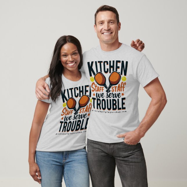 Funny Pickleball T-Shirt Grey- "Kitchen Staff" (Unisex)