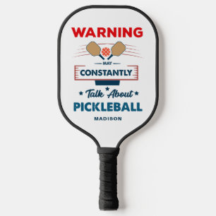 Funny Pickleball Typography Personalised Name Paddle