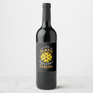 Funny Pickleball Wine Label