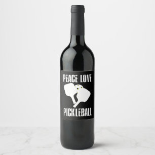 Funny Pickleball  Wine Label